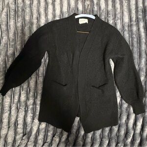 Wilfred Charcoal Open-Front Cardigan 100% wool